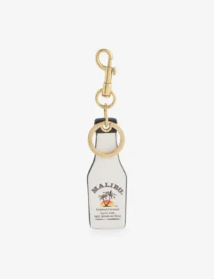 ANYA HINDMARCH Anya Brands Malibu Leather Bag Charm in CHALK – Mens | Keyrings