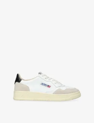 AUTRY Medalist Leather and Suede Trainers - EUR 46 / 12 UK MEN in BLK/WHITE – Mens | Trainers | Lace up trainers