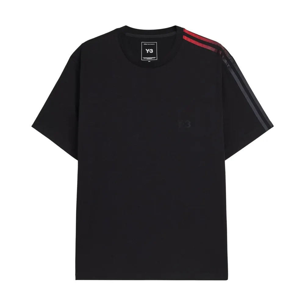 Y3 Gradient 3 Stripes Tee in Black – Clothing
