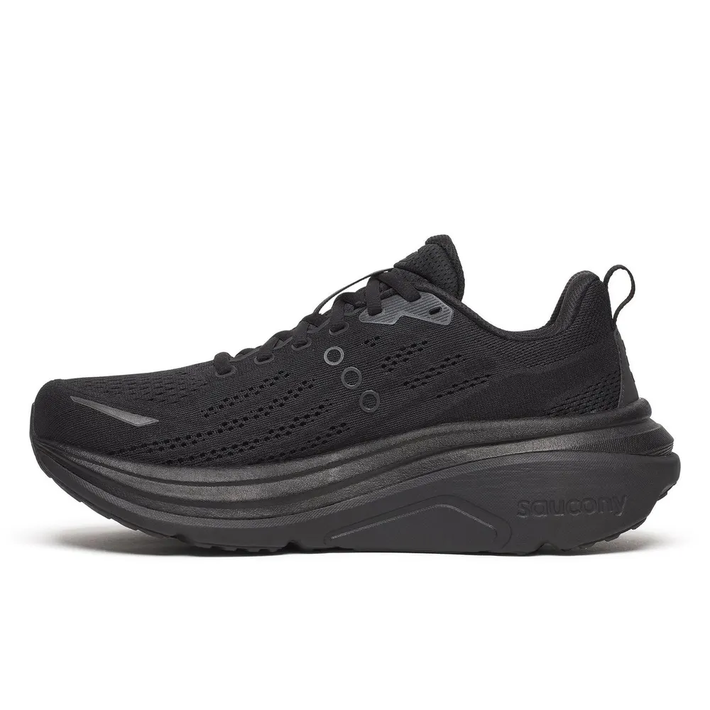 Saucony Hurricane 25 Road Running Shoes Mens in Triple/Black, additional product view 3