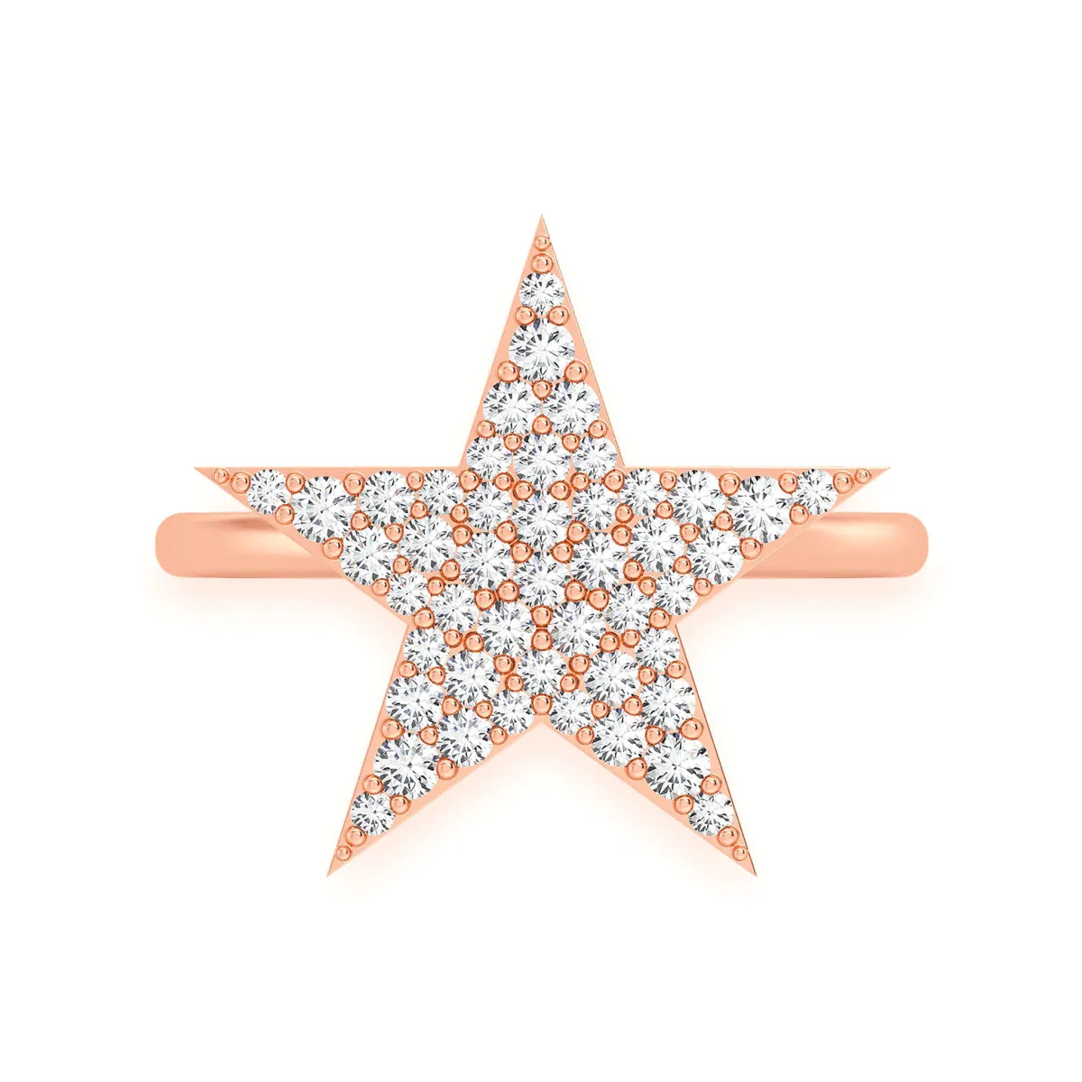 For Him Five Point Star Diamond Ring in Rose Gold / Natural Diamond – Ring