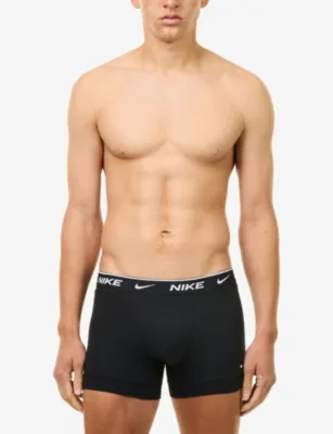 For Him Essential Pack of Three Cotton-Stretch Trunks in Adobe Brown, additional product view 2