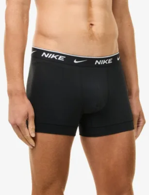 For Him Essential Pack of Three Cotton-Stretch Trunks in Adobe Brown, additional product view 3