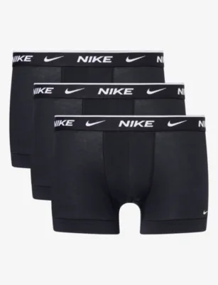 For Him Essential Pack of Three Cotton-Stretch Trunks in BLACK – Mens | Underwear & socks | Underwear | Multi Packs
