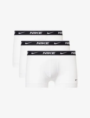For Him Essential Pack of Three Cotton-Stretch Trunks in WHITE – Mens | Underwear & socks | Underwear | Multi Packs