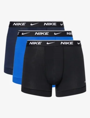 For Him Essential Pack of Three Cotton-Stretch Trunks in ROYAL – Mens | Underwear & socks | Underwear | Multi Packs