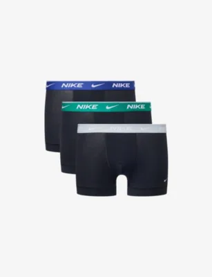 For Him Essential Pack of Three Cotton-Stretch Trunks in Blk/pltinm/dp Royl Blu – Mens | Underwear & socks | Underwear | Multi Packs