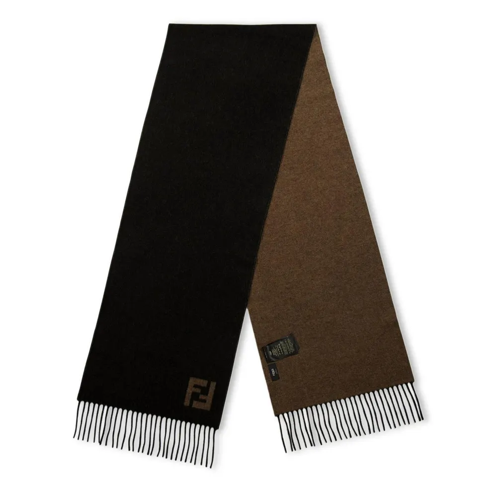 Fendi Mens FF Wool and Cashmere Scarf