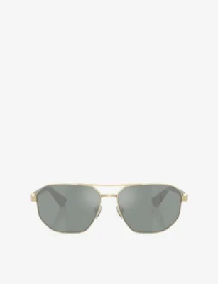 BURBERRY BE3166 Aviator-Frame Metal Sunglasses