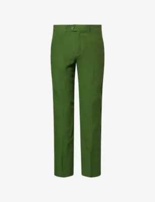 PERCIVAL Tailored Linen Trousers - FOREST - 38R detail 2