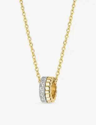 BOUCHERON Quatre Radiant Edition 18ct yellow-gold and 0.10ct brilliant-cut diamond pendant necklace detail 2