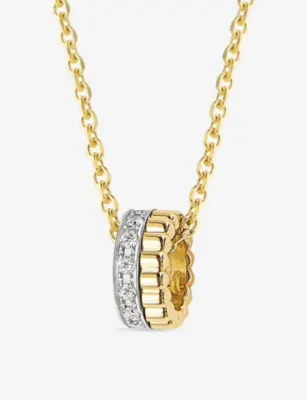 BOUCHERON Quatre Radiant Edition 18ct yellow-gold and 0.10ct brilliant-cut diamond pendant necklace detail 3
