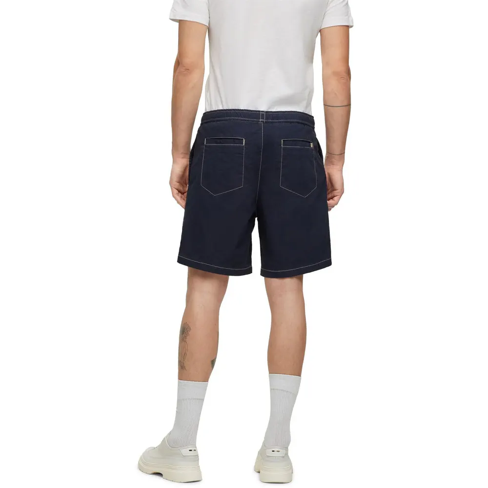 Boss Men's Karlos-Ds Jersey Fabric Shorts in Dark Blue, additional product view 3