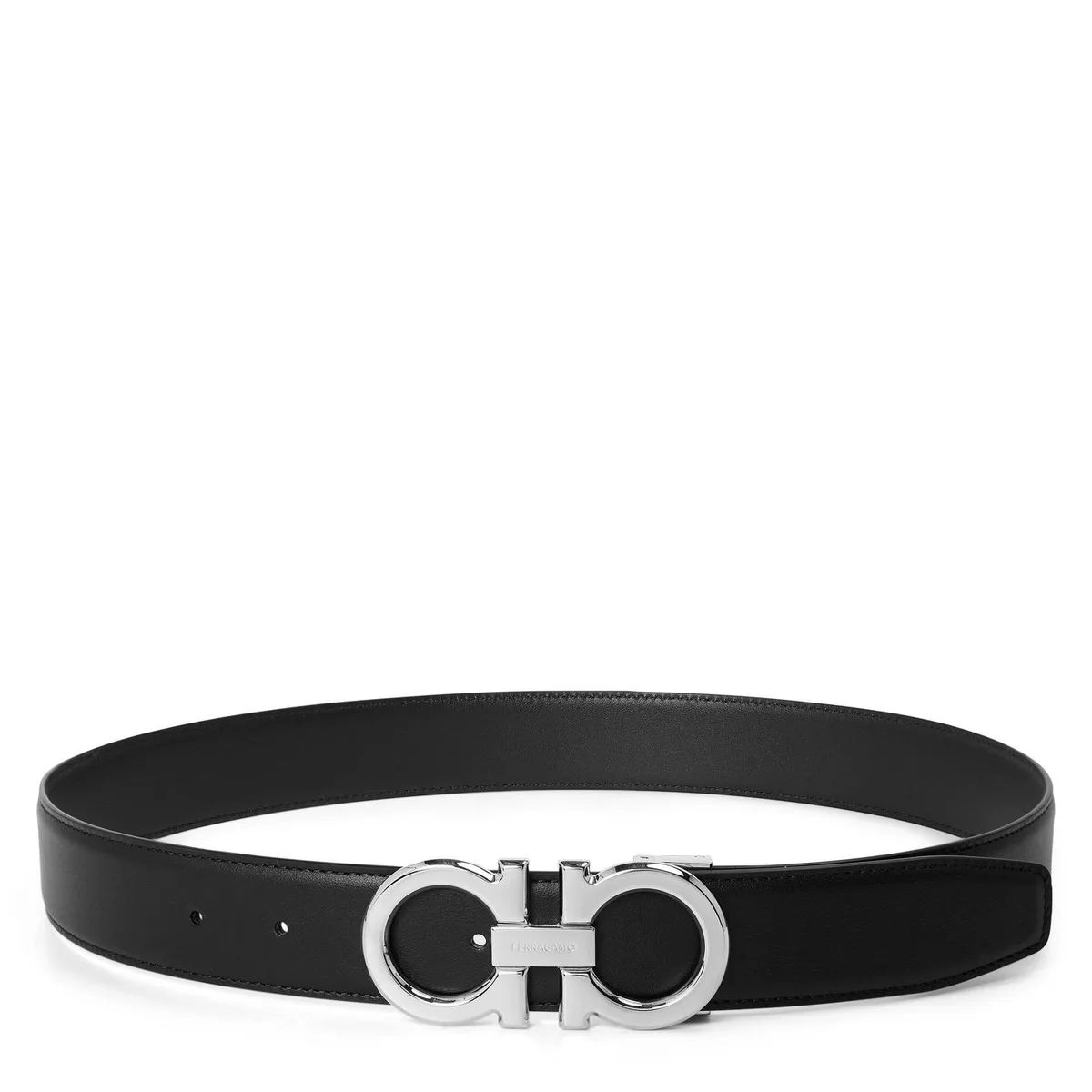 Ferragamo FG Dbl Adjust Belt Sn63 in Nero – Accessories