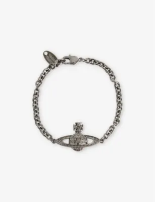 VIVIENNE WESTWOOD Man Mini Bas Relief chain-link brass and cubic zirconia bracelet - 24CM