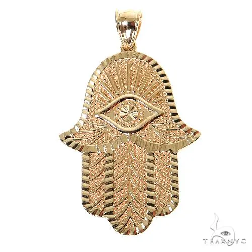 RINA - For Him CUSTOM 14K Gold Hamsa Pendant 68847 in Rose Gold – Pendant