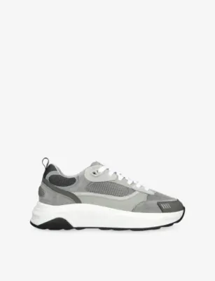 ARNE Flow Runner Leather, Suede and Mesh Trainers - EUR 44 / 10 UK MEN in GREY MIXED – Mens | Trainers | Lace up trainers