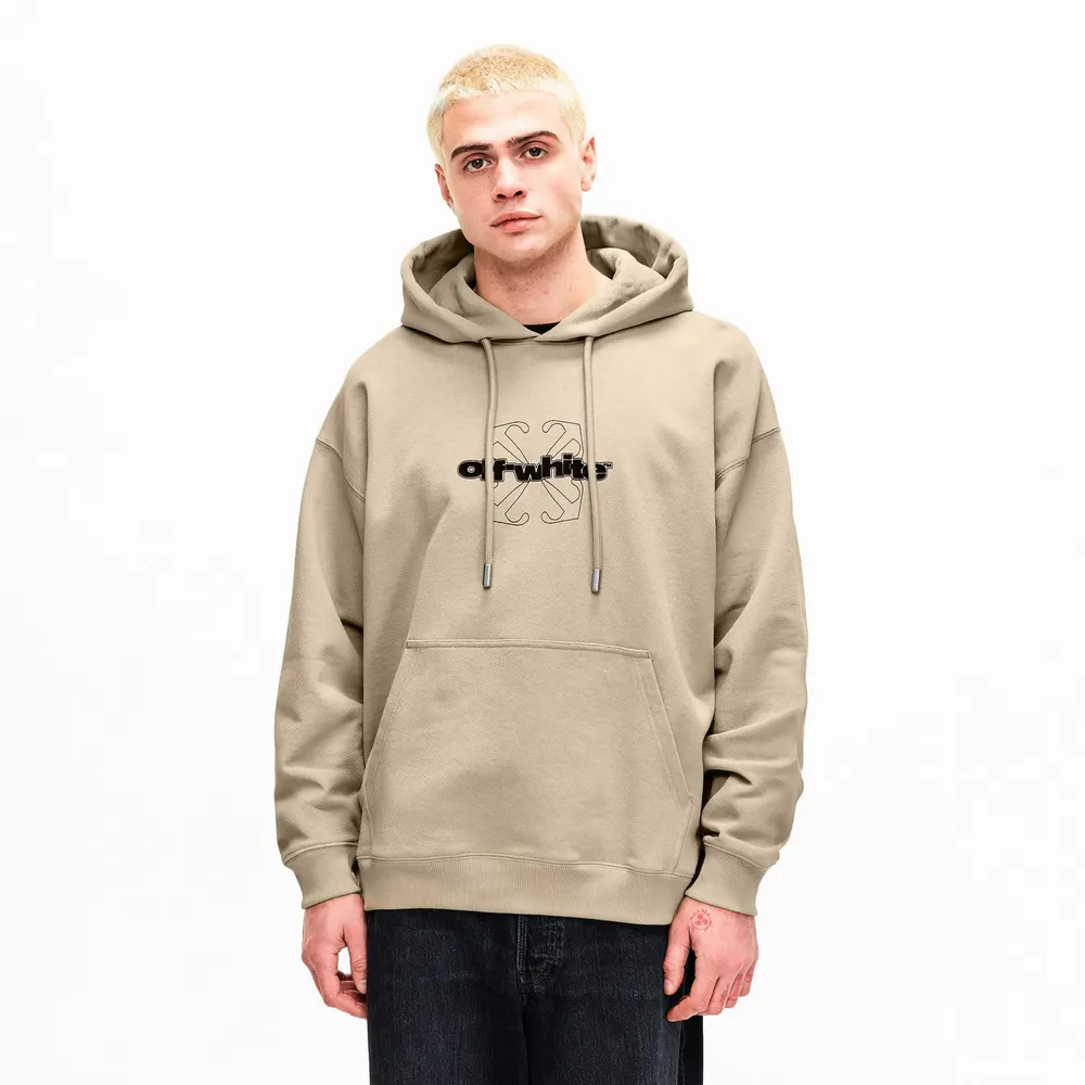 Off White Men's Fortune Arrow Sketch Pull Over Hoodie detail 3