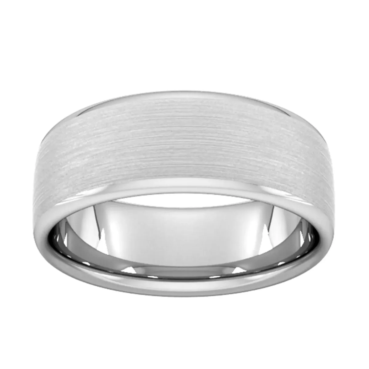For Him 8mm Slight Court Extra Heavy Matt Finished Wedding Ring In 18 Carat Yellow Gold