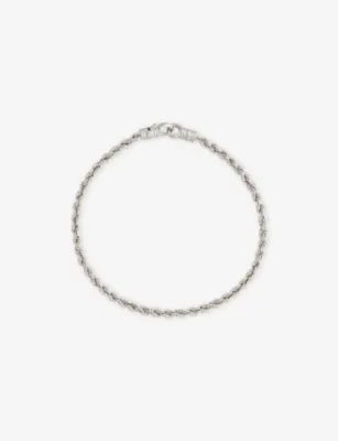 TOM WOOD Rope Rhodium-Plated 925 Sterling Silver Bracelet - 7.7in