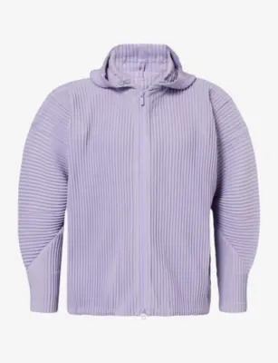 HOMME PLISSE ISSEY MIYAKE July Pleated Knitted Hoody in 80-purple Hued – Mens | Sweats | Hoodies