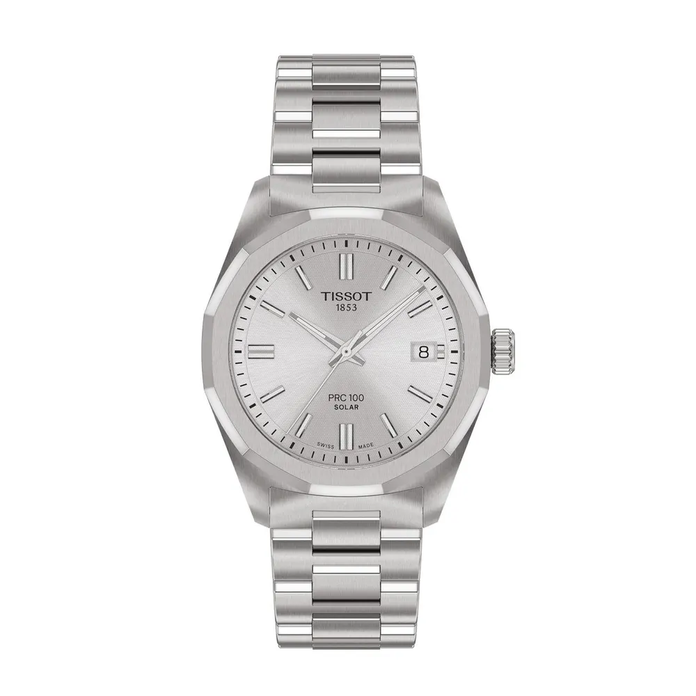Tissot PRC100 Solar Stainless Steel 100M Water Resistant Auto Analogue Watch