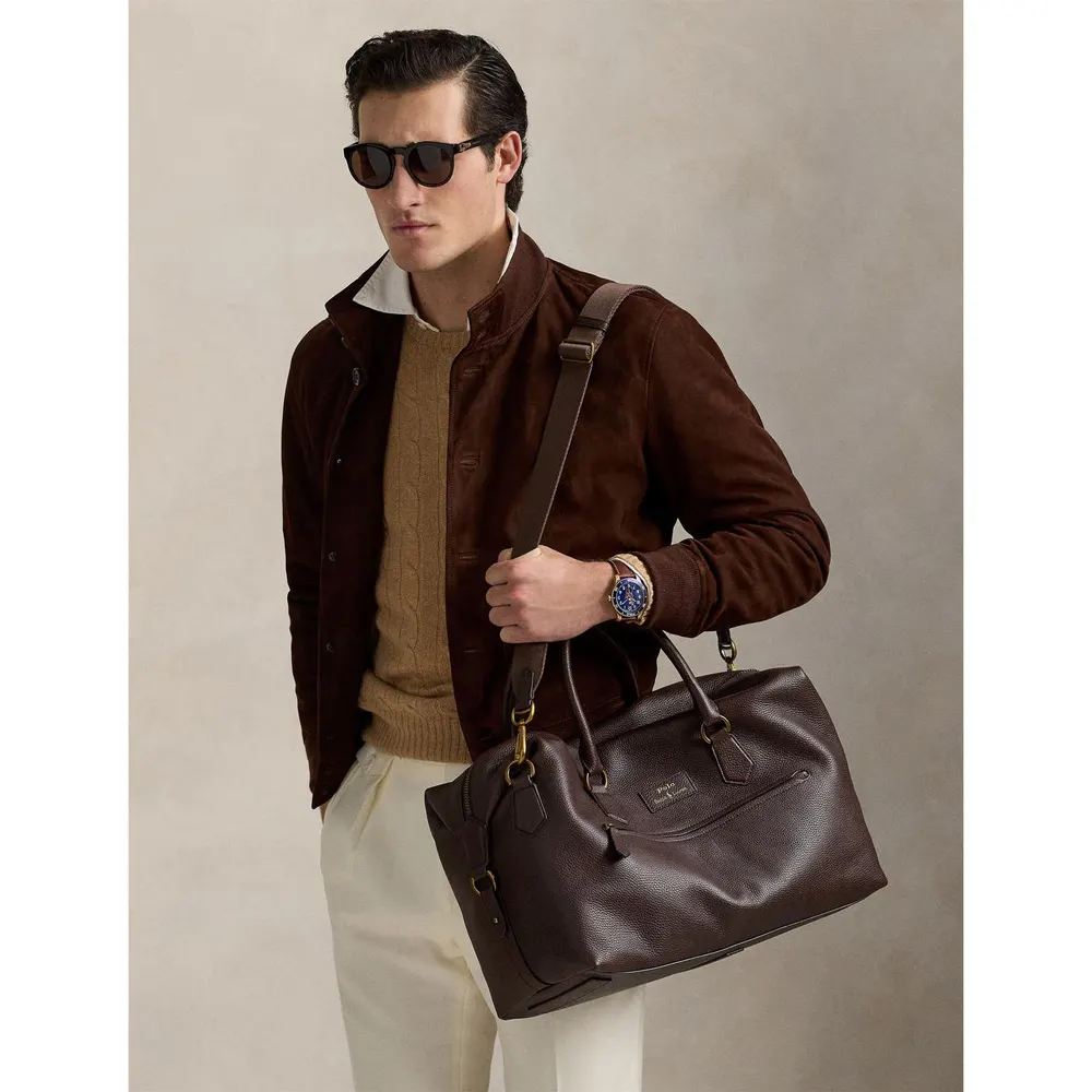 Polo Ralph Lauren Pebbled Leather Duffel Bag detail 3