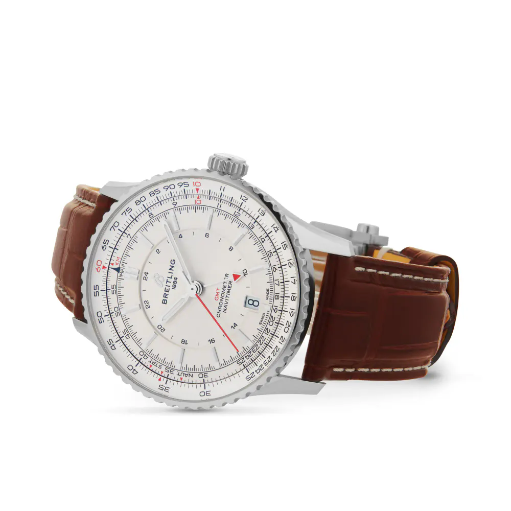 Breitling Navitimer Automatic GMT 41mm Mens Watch Silver in Silver, additional product view 3