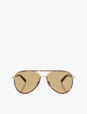 PRADA PR B57S Pilot-Frame Steel Sunglasses