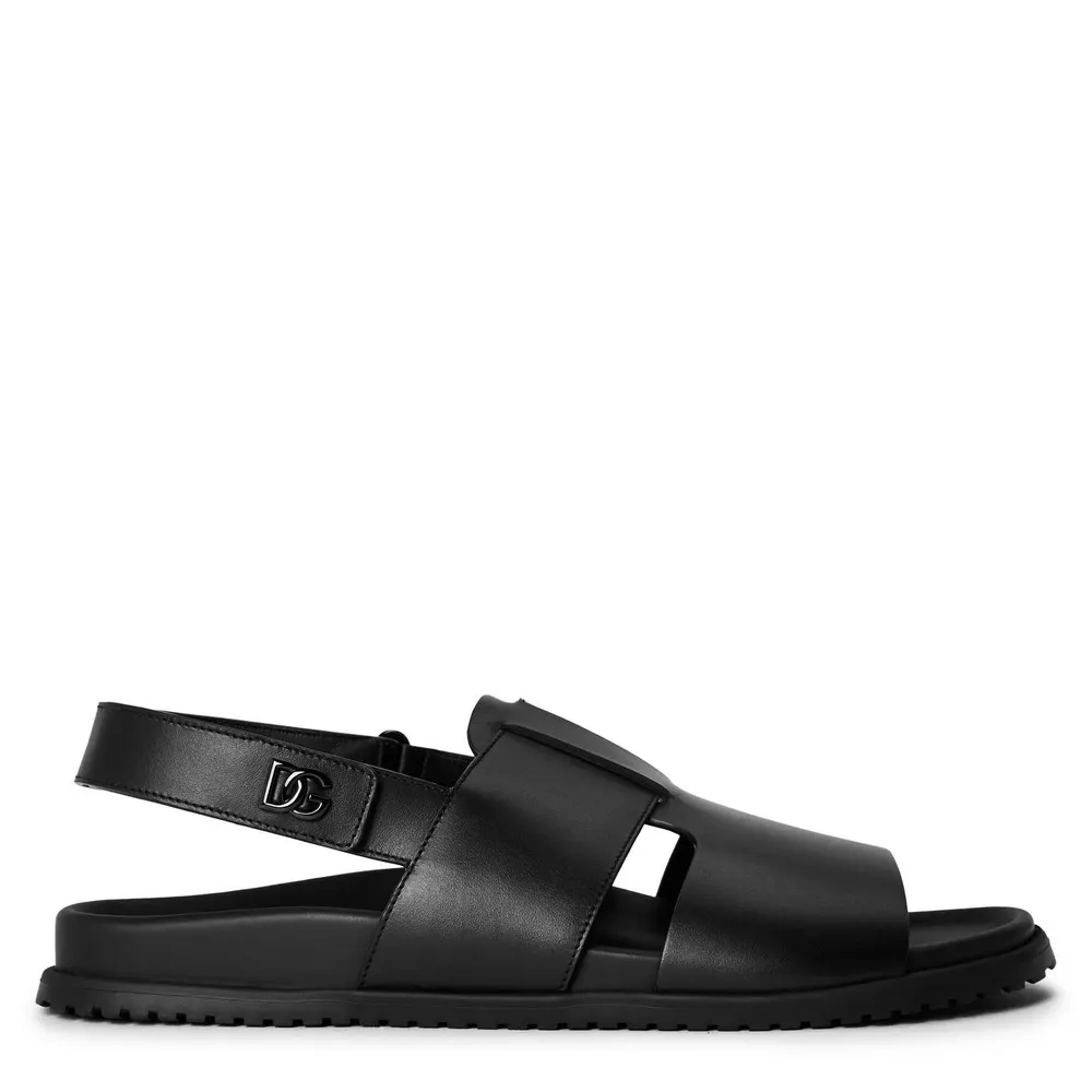 Dolce and Gabbana Men's Flat Sandals in Black – Footwear