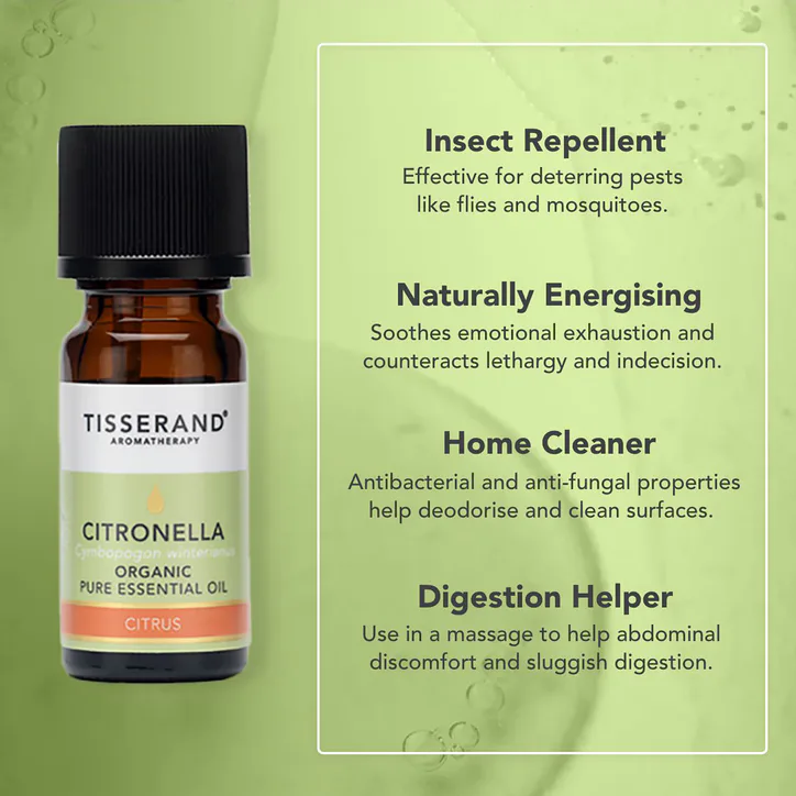 Tisserand Citronella Organic Pure Essential Oil 9ml detail 3