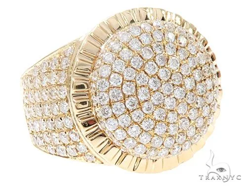 RINA - For Him FACTORY 14k Yellow Gold Diamond Dome Men's Ring 65083 in Rose Gold / 9.5 – Ring