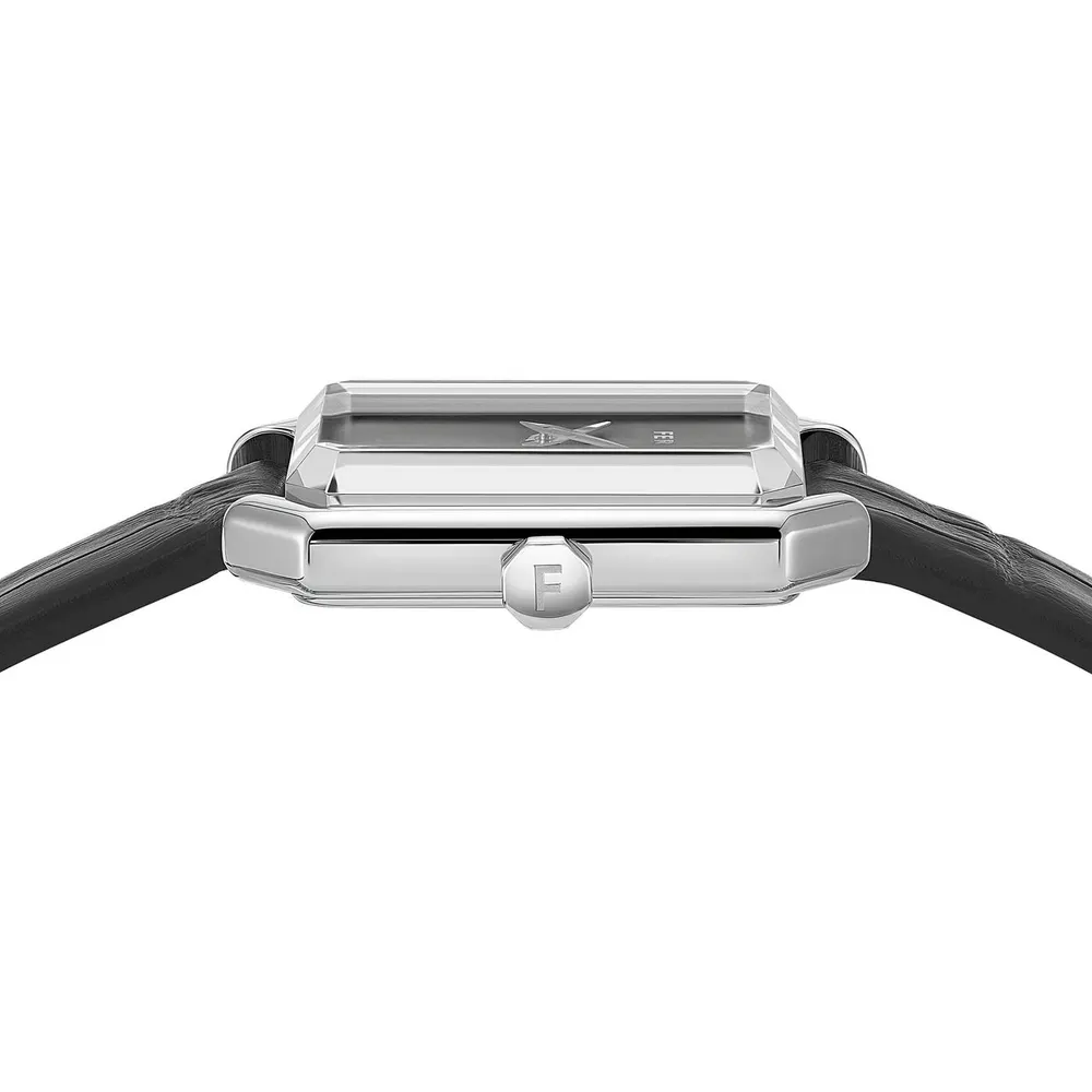 Ferragamo Ladies Tank Analogue Quartz Watch in Black, additional product view 3