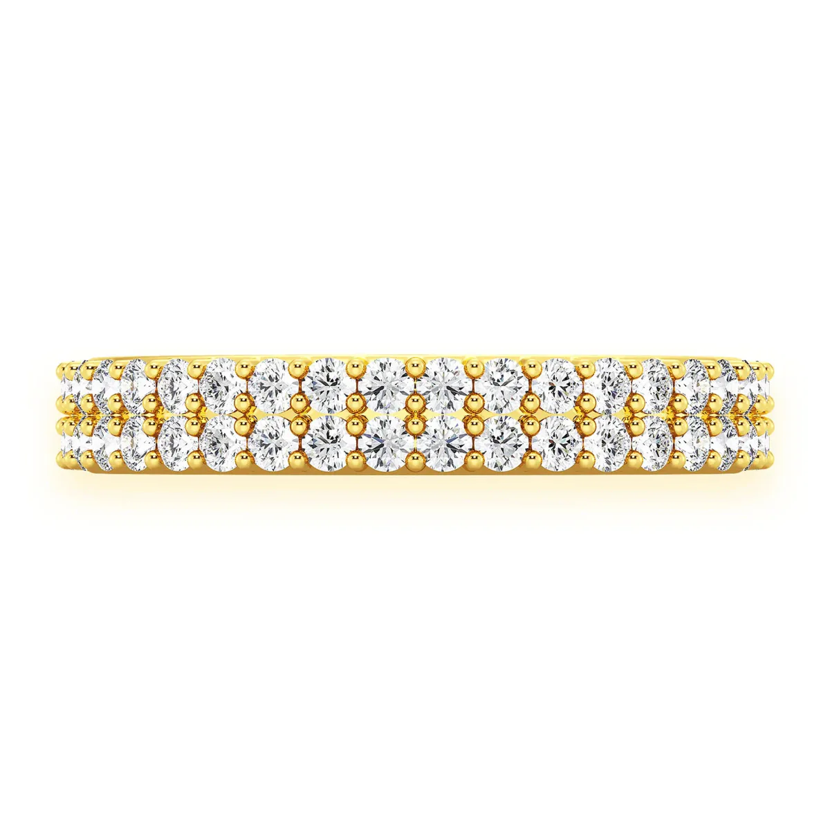 For Him Two Row Band Ring in Yellow Gold / Natural Diamond – Ring