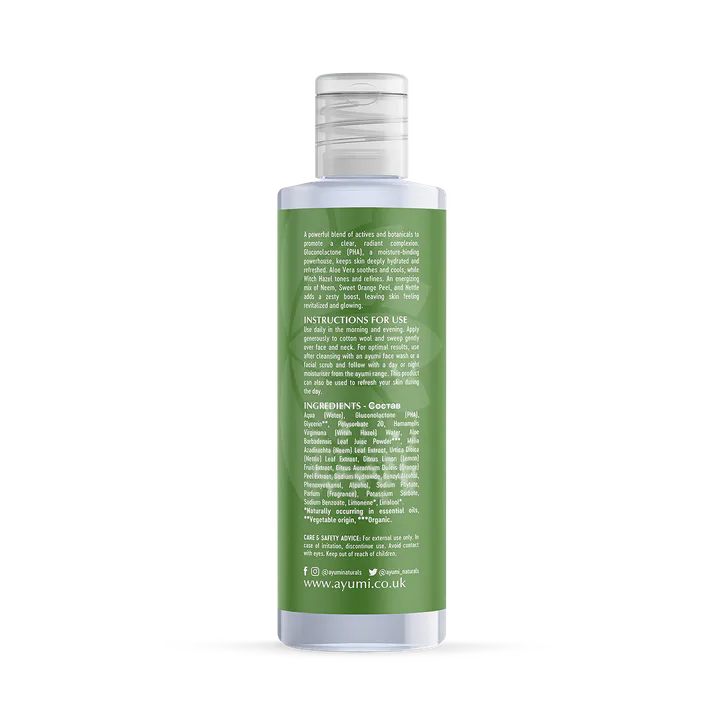 Ayumi Neem & Tea Tree PHA Toner, Facial Toner for Oily Skin with Witch Hazel, Balancing and Clarifying Formula 150ml detail 3
