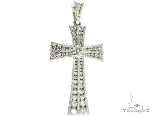 RINA - For Him FACTORY Diamond Cross with a Center Stone 64074 in Rose Gold – Pendant