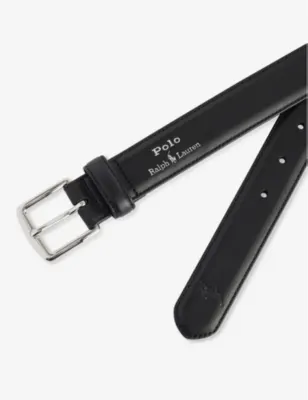 POLO RALPH LAUREN Engraved-Buckle Foiled-Branding Leather Belt - 34 detail 2