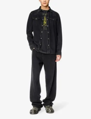 DIESEL Vega patch-pocket regular-fit denim overshirt detail 2
