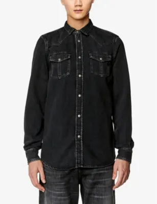 DIESEL Vega patch-pocket regular-fit denim overshirt detail 3