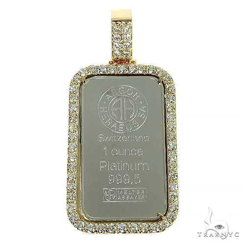 RINA - For Him FACTORY Diamond Frame 1 Ounce Platinum 999,5 Switzerland Bar 66412 – Pendant