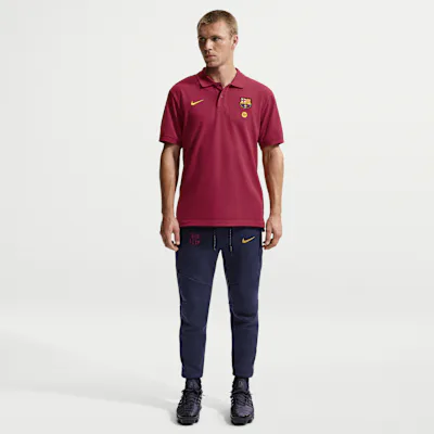 Nike F.C. Barcelona Tech Fleece Men's Nike Football Joggers - Blackened Blue/Mineral Yellow