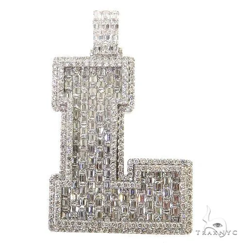 RINA - For Him CUSTOM CVD Emerald Cut Diamond Initial Pendant 68897 in Rose Gold – Pendant