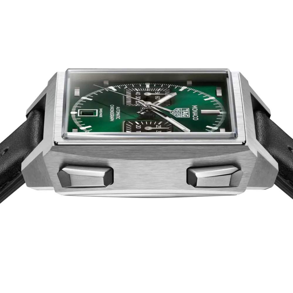 TAG Heuer Monaco Chronograph 39mm Titanium Mens Watch Green in Green, additional product view 2