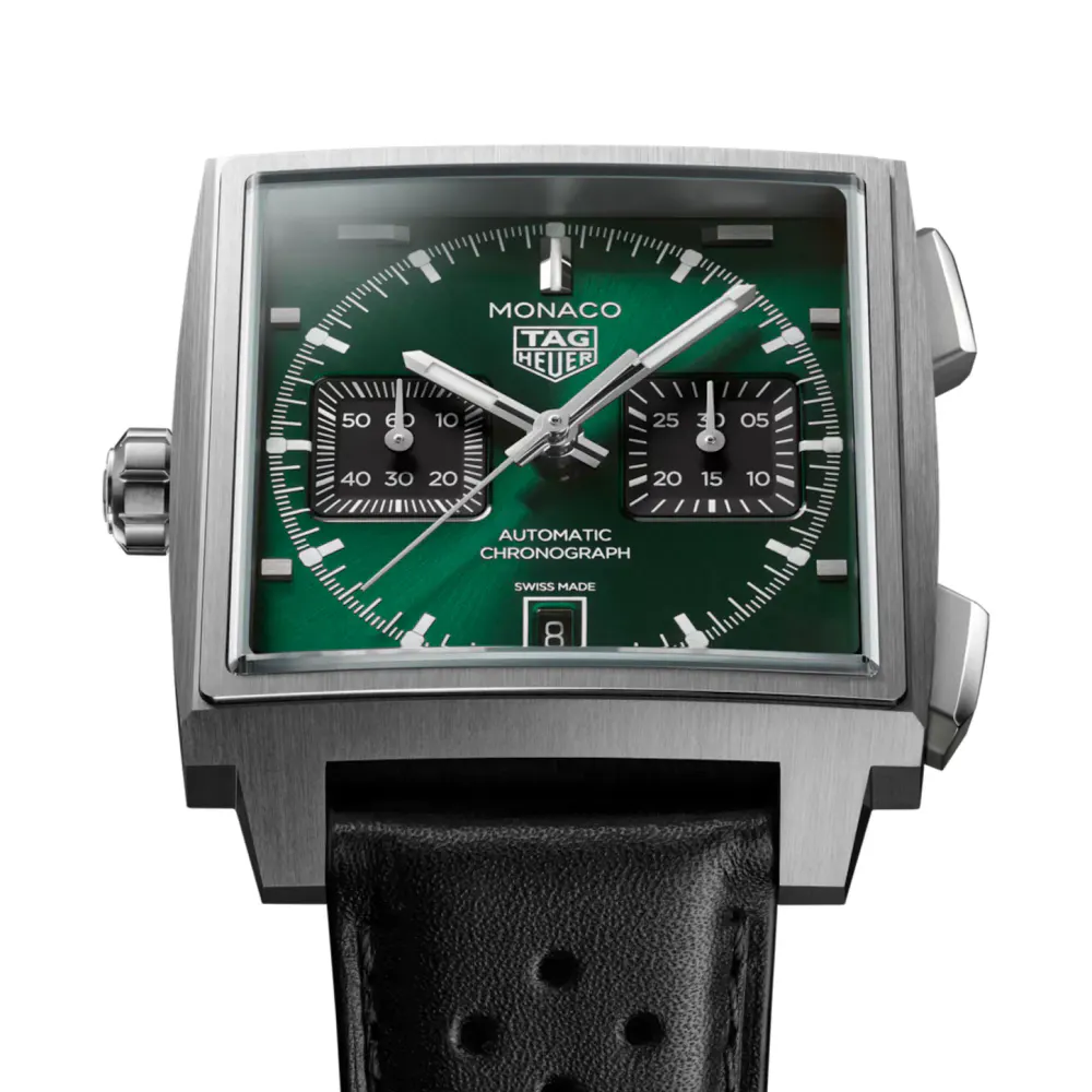 TAG Heuer Monaco Chronograph 39mm Titanium Mens Watch Green in Green, additional product view 3