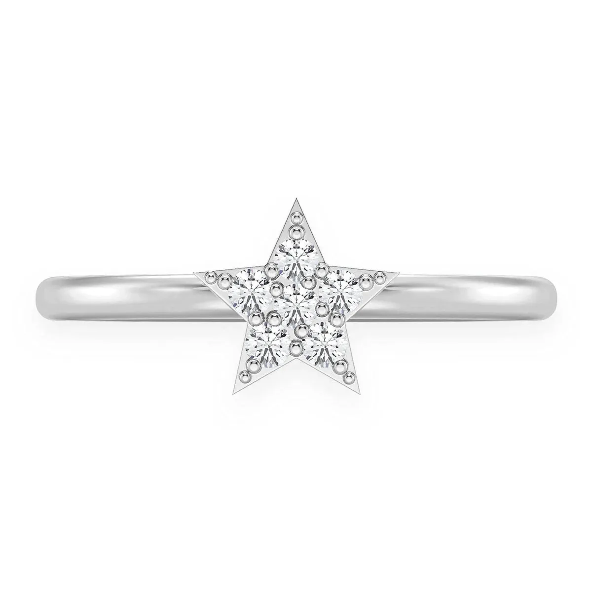 For Him Petite Star Diamond Ring in White Gold / Natural Diamond – Ring