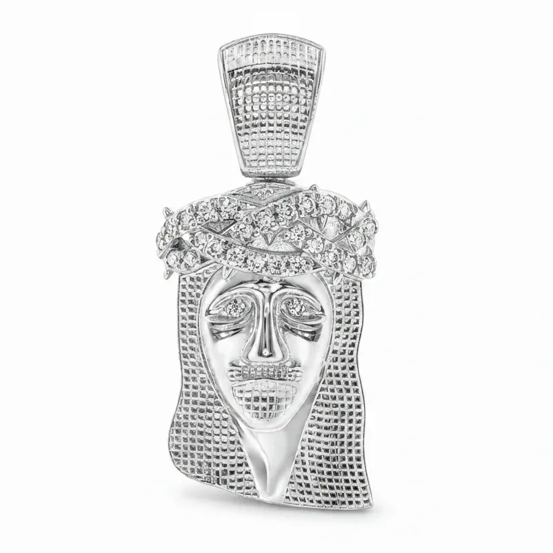 RINA - For Him FACTORY Prong Diamond Jesus Piece 41604 in White Gold – Pendant