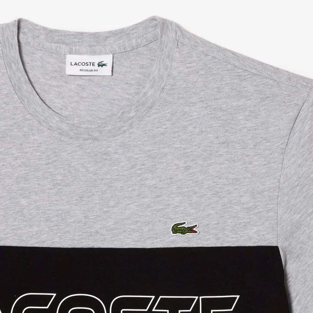 Lacoste Regular-Fit Colour Block Print T-Shirt detail 2
