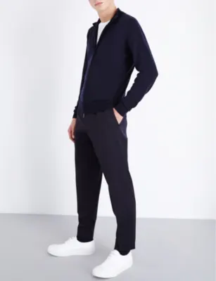 JOHN SMEDLEY Zipped merino wool cardigan detail 3