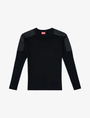 DIESEL K-Martin Contrast-Panel Cotton-Knit Jumper