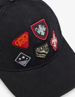 DIESEL Embroidered-Patches Cotton-Twill Baseball Cap detail 2